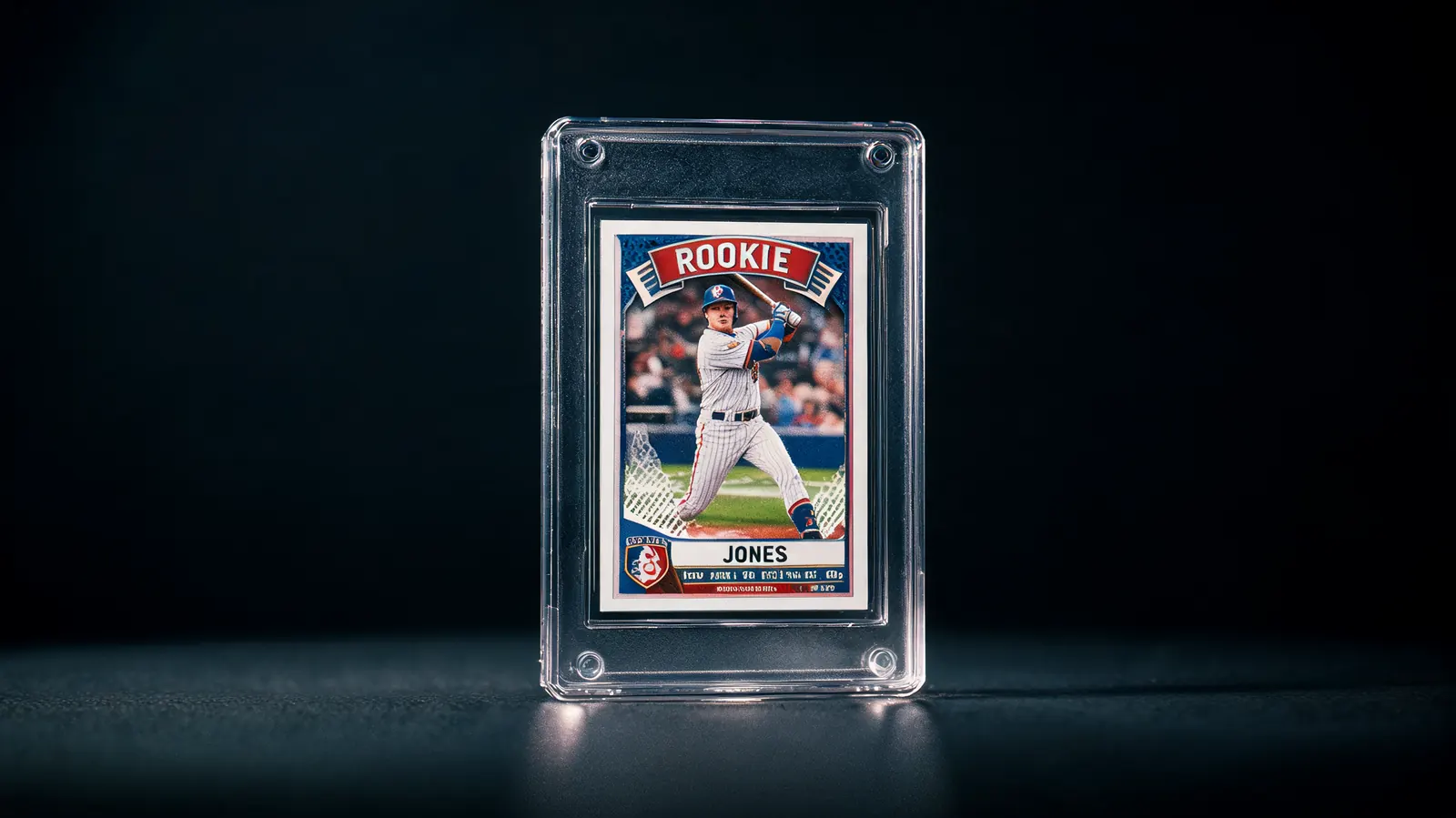 Baseball rookie card properly seated inside a 35pt One Touch holder with correct snug fit
